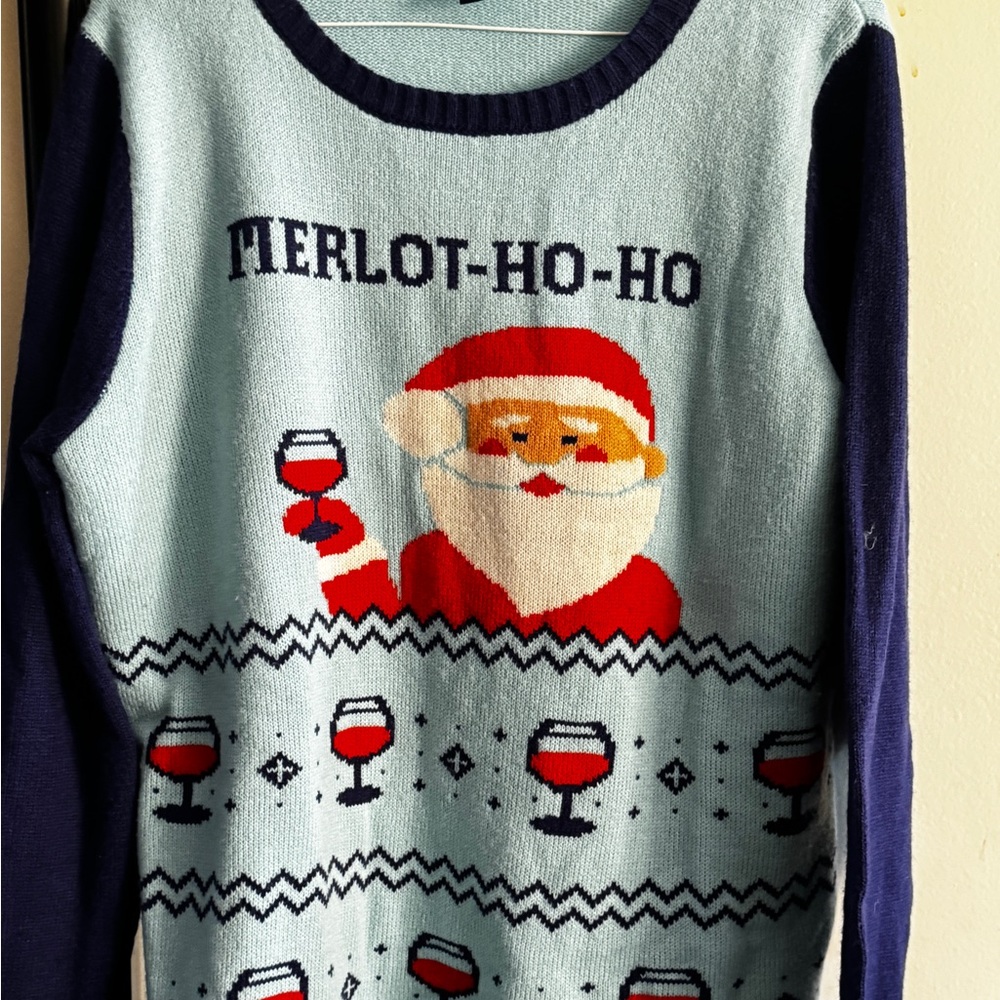 Christmas Sweater Merlot-Ho-Ho Santa